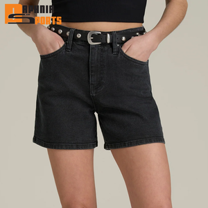 Latest Design Quick Dry Women Cotton Material Short Length Mid Waist <b>Light</b> Weight Women Denim Shorts - Product Image 1