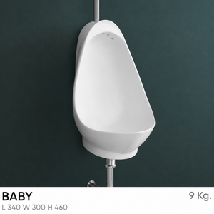 Urinoir mural moderne en céramique BABY avec design écologique et fonctions de nettoyage faciles - Product Image 2