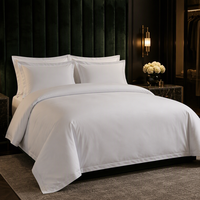Vente en gros de parures de lit de luxe pour hôtel, sur mesure, 5 étoiles, 100% coton, 60S, 300TC, satiné, blanc