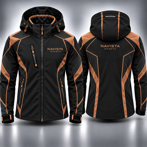 Chaquetas Softshell Unisex NAVISTA SPORTS NS-8841 Personalizadas, Chaqueta de Invierno para Exteriores, Transpirable, Cortavientos, con Capucha, Cremallera y Forro Polar - Product Image 4