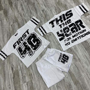 Temporada de verano Venta al por mayor de alta calidad 100% algodón Light GSM Oversized Boxy Vintage camiseta y conjunto corto para hombres - Product Image 4