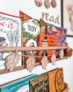 Mini hojas decorativas de madera hechas a mano con corte láser SVG, utilizadas como cuerdas colgantes decorativas para fiestas, habitaciones, bodas... - Product Image 4