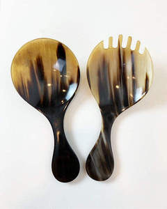 Cucharas para Servir Ensaladas Ecológicas de Cuerno de Búfalo, Estilo Americano, Último Diseño, Decoración de Mesa para Banquetes y Fiestas, Juego de Cubiertos para Cocinar - Product Image 1