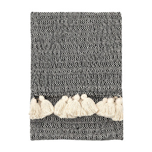 Manta de sofá de algodón tejida a mano artesanal con borde de borla con flecos tejido hecho en La India para minoristas de exportación - Product Image 4