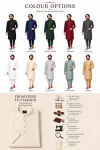 <b>Mens</b> Cream <b>Kurta</b> Pajama Ethnic White Traditional Festive Indian <b>Kurta</b> Pyjama Set <b>Men</b> Designer Groom Wedding Suit - Product Image 2
