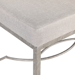 Pouf moderne en tissu avec structure métallique et coussin moelleux pour le mobilier de salon - Product Image 6