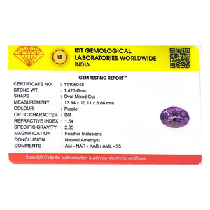 Natural Oval Cut Amethyst 7.1 Carat Loose Gemstone for Fine Jewelry - Product Image 4
