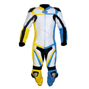 Customized Logo Design Wholesale Motorbike Suit Leather Material Comfortable Lightweight Genuine Leather Motor Biker Suit - Product Image 1