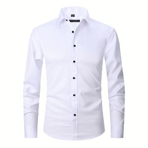 เสื้อเชิ้ตทำงานผู้ชายแบบเป็นทางการ – เสื้อเชิ้ตแขนยาวผ้าคอตตอนผสมคุณภาพสูง ติดกระดุม ทรงพอดีตัว สวมใส่สบายสำหรับทุกวัน - Product Image 2