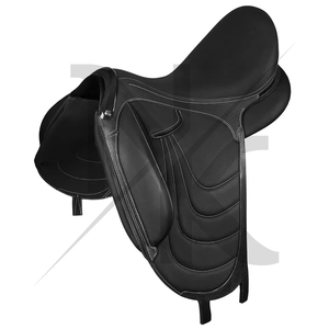 Selle de dressage artisanale de qualité supérieure en cuir naturel souple, avec siège profond en bois, épaisse, pour l'équitation anglaise, produits équestres d'Inde. - Product Image 4