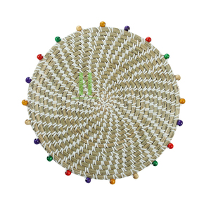 New Arrival Hot Trend Boho Seagrass Round 35cm Diameter Eco-Friendly Charger <b>Plates</b> Placemat OEM Hot Sale HNH Craft Vietnam - Product Image 1