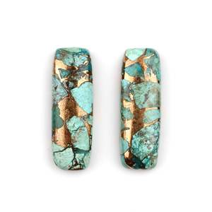 Crisocola Natural de Alta Calidad, Cabujón Calibrado de Cobre 10x30mm, Forma Cojín Larga, Pulido Brillante, Parte Trasera Plana, Gema Suelta - Product Image 1