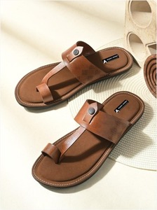 Men's Leather Slipper Breathable Anti Slip Walking Sandals Daily Wear <b>by</b> Asken Atelier - Product Image 5