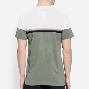 เสื้อยืดผ้าฝ้ายแขนสั้นสำหรับผู้ชายระบายอากาศได้ดีขนาด180กรัมคอกลมลำลองถักทรงพอดีตัวปกติ - Product Image 2