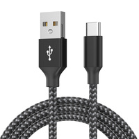 Câble de données Type C à double extrémité, tressé en nylon, noyau en cuivre, charge rapide pour smartphones, tablettes, maison, bureau, voyage