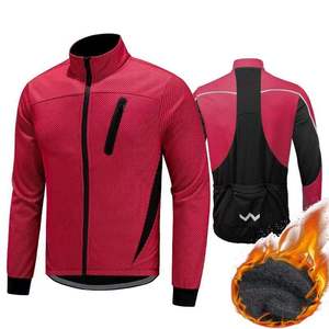 Custom Logo Plus Size Softshell Thermal <b>Reflective</b> Waterproof Winter <b>Cycling</b> <b>Jacket</b> Men Bike - Product Image 3