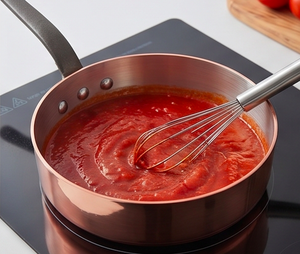 Copper Sauce <b>Pan</b> With Lid Modern Design Heat Resistant For Gas <b>And</b> Induction Cooker Use Stainless Steel Handle - Product Image 4