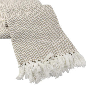 Mantas grises ecológicas personalizadas de India y Manta de Picnic con patrón de diamantes, mantas portátiles esenciales de invierno de tejido suave - Product Image 5