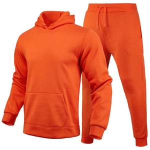 Ensemble de survêtement unisexe pour homme avec logo personnalisé, 2 pièces, sweat à capuche, tissu uni 100% coton, extensible dans quatre directions, respirant, écologique, léger - Product Image 1