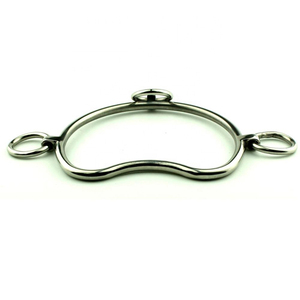 Bocado de caballo OEM de acero inoxidable con revestimiento de plasma azul arcoíris, con mejillas completas, para carreras de caballos, equipo ecuestre, proveedor personalizado - Product Image 2