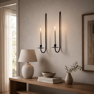 Modern Black Metal <b>Wall</b> Mounted <b>Candle</b> Holder Premium metal <b>Wall</b> <b>Sconce</b> <b>for</b> Living Room Bedroom Decor - Product Image 6