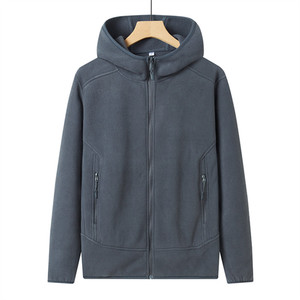 Hooded Fleece <b>Jacket</b> Unisex Solid Color Sleeveless Zipper Closure Regular Fit Breathable Sportswear 100% Polyester Autumn Wear - Product Image 5