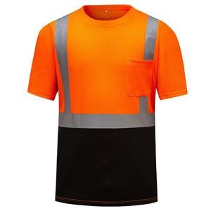 T-shirt de travail réfléchissant pour hommes, haute visibilité, classe 1 ANSI, avec LED clignotante, respirant, logo, confortable, léger, vêtements de sécurité pour les travailleurs - Product Image 1