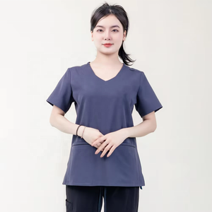 Cotton PE Spandex Comfortable Top <b>Scrubs</b> Medical <b>Scrubs</b> Uniform Nurse Men Anti-wrinkle Manufacture Verified <b>Clothes</b> - Product Image 5