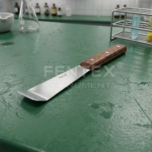 Espátula Resistente de Acero Inoxidable con Mango de Madera y Remaches de Acero – Herramienta Multiusos para Mezclar Químicos de Laboratorio y Aplicar Cera Dental - Product Image 4