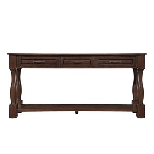 Consolle da 63 pollici di lunghezza, facile da montare, con 3 cassetti e 1 ripiano inferiore, in legno extra spesso, per ingresso, corridoio, tavolo da divano, di Lig - Product Image 5