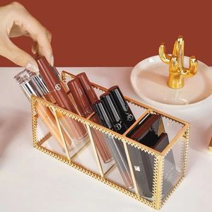 Stylish Metal And Glass Makeup <b>Storage</b> Organizer With Durable Construction For Home Salon And Boutique Display - Product Image 6