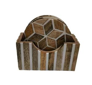 Hand Made Design Resin Inlay Coaster Set MDF Coaster Resin Coaster MDF Resin Inlay Coaster Place Mats at very low selling Price - Product Image 3