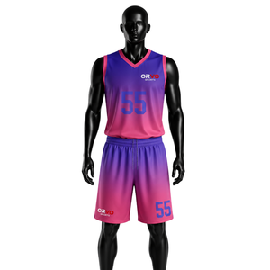 ORVO Sports Unisex Basketball Jersey Set Red/Black V-Neck Sleeveless Digital Print 100% Polyester Quick Dry Breathable - Product Image 5