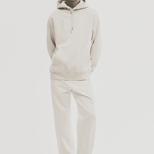 Ensembles de survêtements à capuche en molleton 100 % coton avec logo superposé et poche pour hommes - Product Image 1