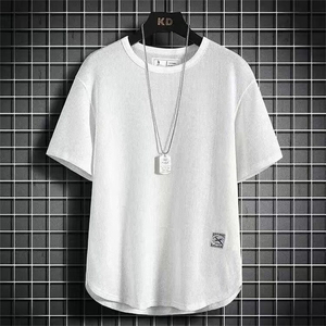 เสื้อยืดลำลองผู้ชาย/ผู้หญิง ลายวาฟเฟิลสีดำ โลโก้ด้านหน้า ผ้าฝ้าย 100% กันยับ ระบายอากาศได้ดี เป็นมิตรกับสิ่งแวดล้อม รุ่นปี 2024 - Product Image 2
