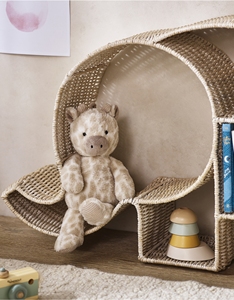 Estante de pared de mimbre hecho a mano para decoración del hogar, organizador de juguetes con forma de elefante para habitación infantil, muebles Montessori. - Product Image 3