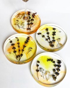 Resin Coaster Set Durable Drink Mats Elegant <b>Table</b> <b>Protectors</b> Premium Surface Accessories Collection - Product Image 1