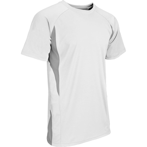 Camiseta Deportiva Unisex Blanca con Cuello Redondo/en V, Manga Corta, Absorbente de Humedad, Spandex/Poliéster, Sublimada, para Fútbol, Corte Regular - Product Image 1
