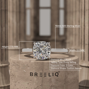 2CT <b>Cushion</b> Cut Lab Grown Diamond Ring, 14K Solid Gold Solitaire Engagement Ring, OEM Custom Jewelry Supplier - Product Image 2