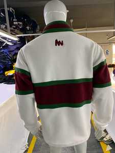 New Meera Impex Men's Fleece Quarter Zip Hoodies Striped Stand Collar Regular Fit Men Long Sleeve Embroidered Logo Hoodies - Product Image 2
