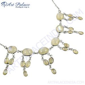 Collier pendentif en pierre de lune arc-en-ciel en argent 925 - Product Image 2