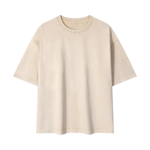 Oversized Boxy Gym Men Women Knitted 100% Cotton Heavyweight 230grams Snow Acid Washed Eco-Friendly Breathable Custom Logo Print - Product Image 3