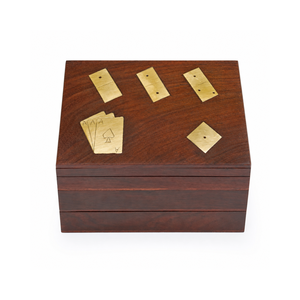 Boîte de jeu d'échelle pliante artisanale en bois de rose indien |   Boîte de rangement de luxe pour dominos, dés et cartes – Coffret cadeau de collection pour jeux de table - Product Image 1
