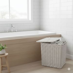 Cesta de lavandería de ratán hecha a mano - Product Image 4