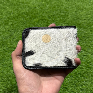 Wholesale Premium Cowhide Fur <b>Wallet</b> Handmade Mens Leather Card <b>Holder</b> With Natural Rustic Hair Finish - Product Image 5