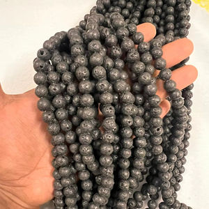 Perlas Negras de 8mm, Pulimentadas, Naturales, Redondas, Estilo Amor, para Fabricación de Joyas, Pulseras, Collares, DIY, Venta al Por Mayor - Product Image 1