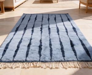 Tapis marocain doux et moelleux en soie tapis marocain côtelé moderne tapis en laine marocaine pour le salon de la maison - Product Image 1