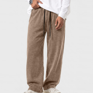 Latest Fashionable 100% Cotton Fleece Acid Washed <b>Men's</b> <b>Wide</b> <b>Leg</b> Pants Daily Wear Acid Wash <b>Trouser</b> <b>For</b> Adults - Product Image 2
