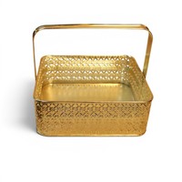 Handgemaakte ijzeren vierkante opbergmand, decoratieve metalen opbergmand voor huis & keuken