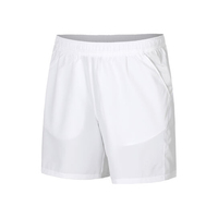 Short d'entraînement tissé blanc pour homme, personnalisé OEM, à séchage rapide, pour le tennis, le sport, la gym, le basketball, avec doublure de compression